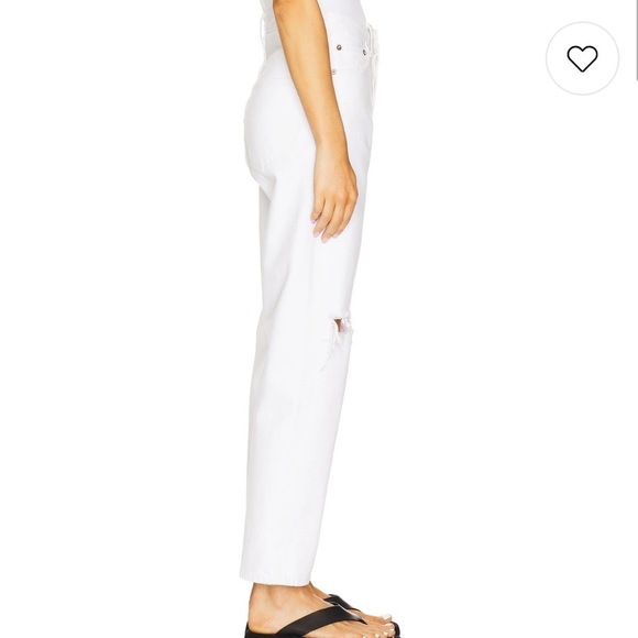 AGOLDE 90's Mid Rise Loose in Cloudburst White Distressed Women's Jeans size 26 - Picture 3 of 11